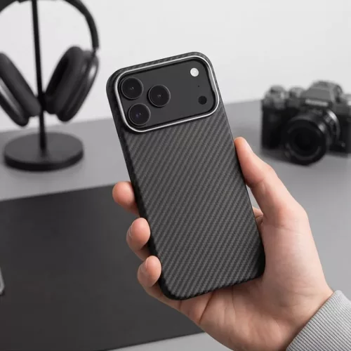 Apple iPhone 17 Pro / 18 Pro Fekete/Ezüst Tech-Protect Ion Carbon Mag-5906302325306 8 kép
