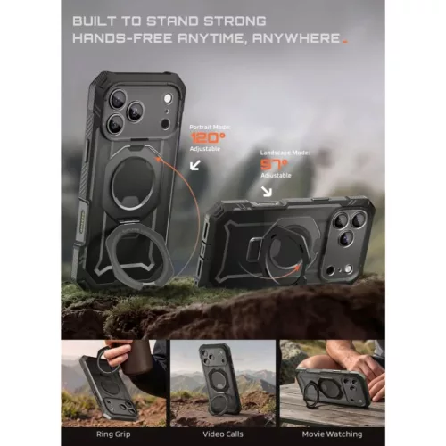 Apple iPhone 17 Pro / 18 Pro Fekete Supcase Grip Pro Mag MagSafe tok-843439163324 8 kép
