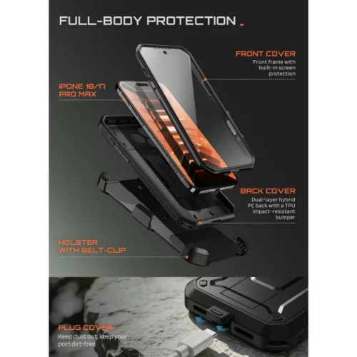 Apple iPhone 17 Pro Max / 18 Pro Max fekete Supcase Unicorn Beetle Pro-843439163409 10 kép