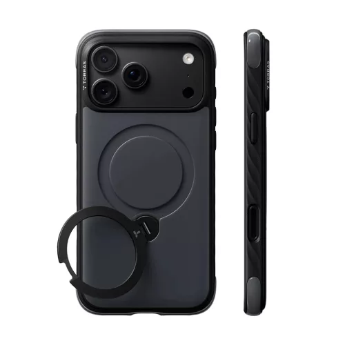 iPhone 18 Pro fekete Torras Ostand Q3 Rugged ütésálló MagSafe tok -6942765591826 2 kép