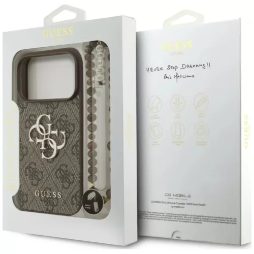 Apple iPhone 18 Pro / 17 Pro barna Guess 4G Strap 4G Classic Logo tok-3666339644888 8 kép