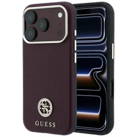 Apple iPhone 18 Pro Max / 17 Pro Max bordó Guess Grained Round Strass-3666339653873 1 kép