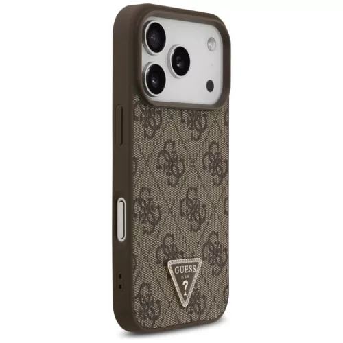 Apple iPhone 18 Pro / 17 Pro barna Guess Leather 4G Triangle Strass Ma-3666339652388 4 kép