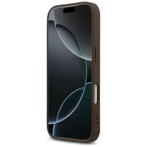 Apple iPhone 18 Pro / 17 Pro barna Guess Leather 4G Triangle Strass Ma-3666339652388 5 kép