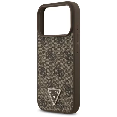 Apple iPhone 18 Pro / 17 Pro barna Guess Leather 4G Triangle Strass Ma-3666339652388 6 kép