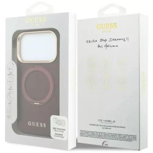 Apple iPhone 18 Pro Max / 17 Pro Max Bordó Guess 360° gyűrűs kitá-3666339654030 8 kép