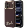 Apple iPhone 18 Pro / 17 Pro bordó Karl Lagerfeld Grained with Resin Signature Logo MagSafe tok