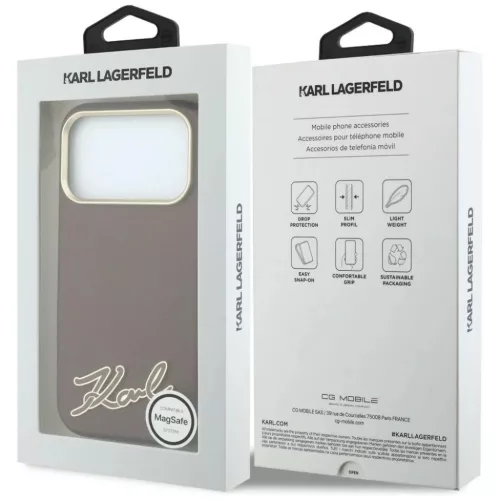 Apple iPhone 18 Pro / 17 Pro bordó Karl Lagerfeld Grained with Resin -3666339657529 8 kép