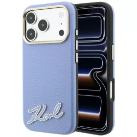 Apple iPhone 18 Pro / 17 Pro világoskék Karl Lagerfeld Grained műgy-3666339657482 1 kép