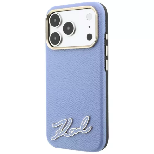 Apple iPhone 18 Pro / 17 Pro világoskék Karl Lagerfeld Grained műgy-3666339657482 2 kép