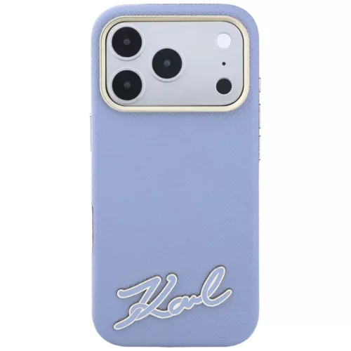 Apple iPhone 18 Pro / 17 Pro világoskék Karl Lagerfeld Grained műgy-3666339657482 3 kép