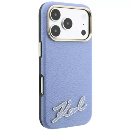 Apple iPhone 18 Pro / 17 Pro világoskék Karl Lagerfeld Grained műgy-3666339657482 4 kép
