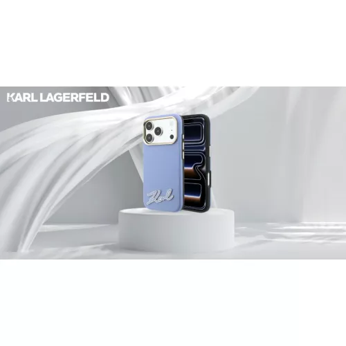 Apple iPhone 18 Pro / 17 Pro világoskék Karl Lagerfeld Grained műgy-3666339657482 9 kép