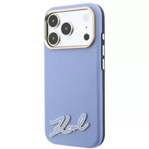 Apple iPhone 18 Pro / 17 Pro világoskék Karl Lagerfeld Grained műgy-3666339657482 10 kép