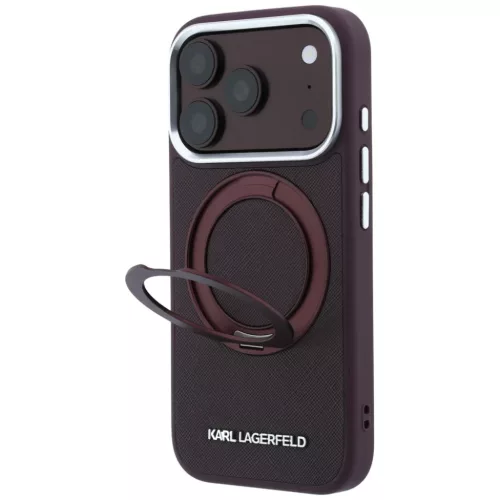 iPhone 18 Pro Max / 17 Pro Max bordó Karl Lagerfeld Ring Stand 360 Sa-3666339657734 2 kép