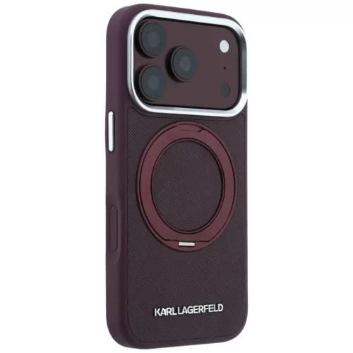 iPhone 18 Pro Max / 17 Pro Max bordó Karl Lagerfeld Ring Stand 360 Sa-3666339657734 4 kép