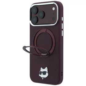 iPhone 18 Pro / 17 Pro bordó Karl Lagerfeld Ring Stand 360 Choupette -3666339658441 2 kép