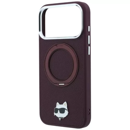 iPhone 18 Pro / 17 Pro bordó Karl Lagerfeld Ring Stand 360 Choupette -3666339658441 6 kép
