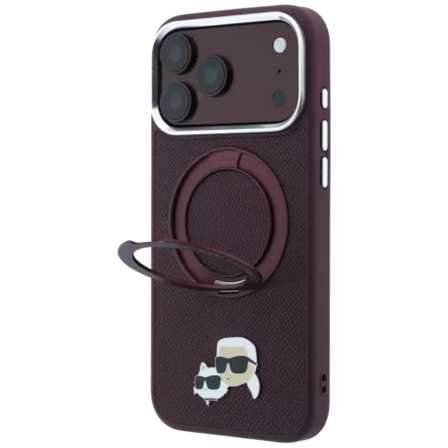 iPhone 18 Pro / 17 Pro Bordó Karl Lagerfeld Ring Stand 360 Karl & Cho-3666339658564 2 kép