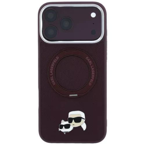 iPhone 18 Pro / 17 Pro Bordó Karl Lagerfeld Ring Stand 360 Karl & Cho-3666339658564 3 kép