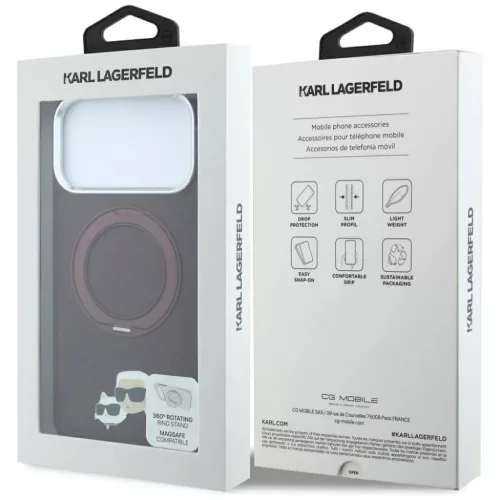 iPhone 18 Pro / 17 Pro Bordó Karl Lagerfeld Ring Stand 360 Karl & Cho-3666339658564 8 kép