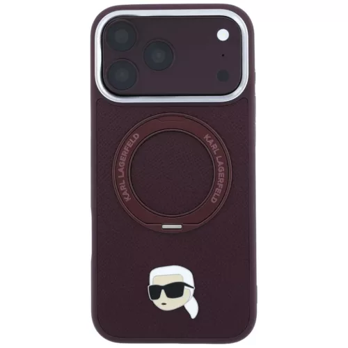 iPhone 18 Pro / 17 Pro bordó Karl Lagerfeld Ring Stand 360 Karl Head -3666339658724 3 kép