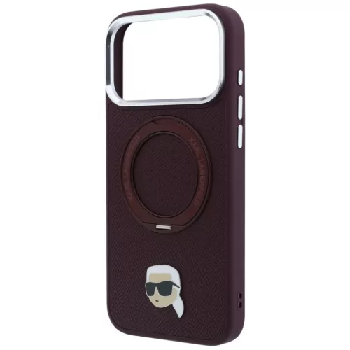 iPhone 18 Pro / 17 Pro bordó Karl Lagerfeld Ring Stand 360 Karl Head -3666339658724 6 kép