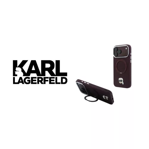 iPhone 18 Pro / 17 Pro bordó Karl Lagerfeld Ring Stand 360 Karl Head -3666339658724 9 kép
