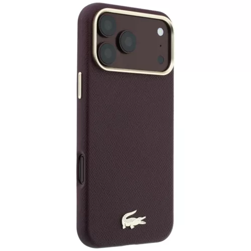 iPhone 18 Pro / 17 Pro Bordó Lacoste Champs Elysees Embossed MagSafe -3666339646103 4 kép