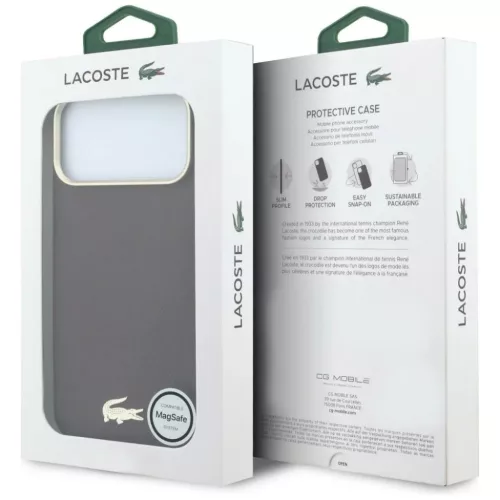 iPhone 18 Pro / 17 Pro Bordó Lacoste Champs Elysees Embossed MagSafe -3666339646103 8 kép