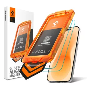   iPhone 18 Pro Max / iPhone 17 Pro Max Spigen Glas.tR AlignMaster S edzett üveg kijelzővédő, 2 db, átlátszó üvegfólia