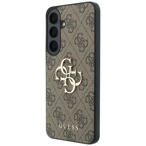 Guess Leather 4G fém logós hátlap tok Samsung Galaxy S26 FE, barna-3666339686307 2 kép
