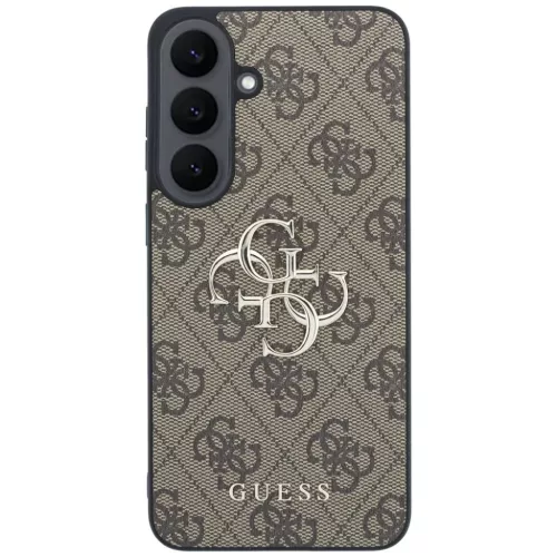 Guess Leather 4G fém logós hátlap tok Samsung Galaxy S26 FE, barna-3666339686307 3 kép