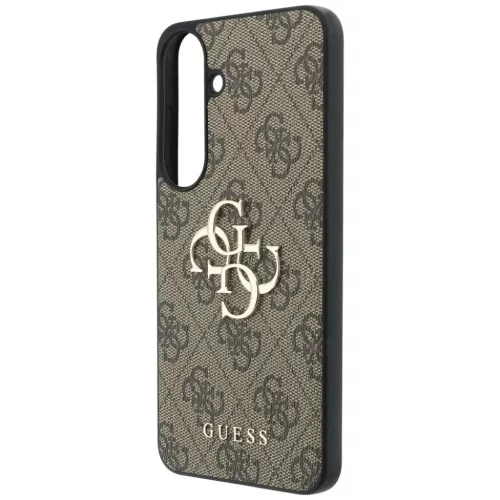 Guess Leather 4G fém logós hátlap tok Samsung Galaxy S26 FE, barna-3666339686307 6 kép