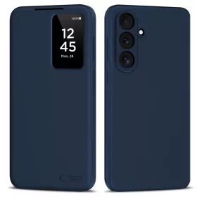   Samsung Galaxy S26 FE sötétkék Tech-Protect Smart Wallet kinyitható tok