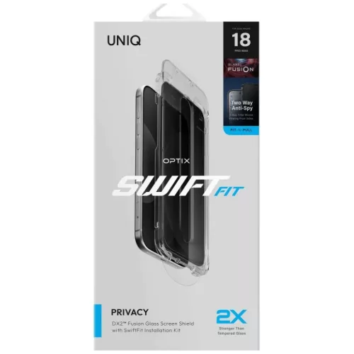 iPhone 18 Pro Max UNIQ Optix SwiftFit Vivid DX2 betekintésgátló edz-8886463699997 7 kép