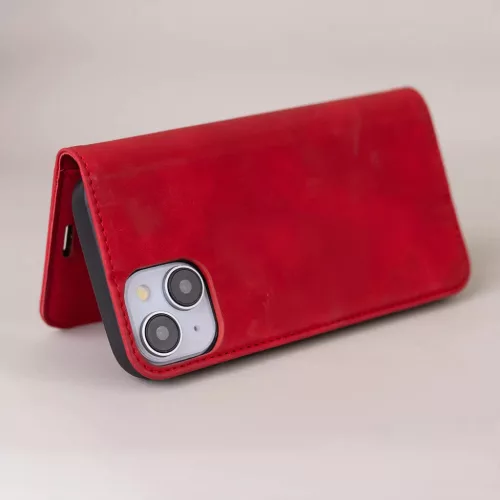 Xiaomi 17T piros Smart Suede oldalra nyíló műbőr tok-5908067011487 7 kép