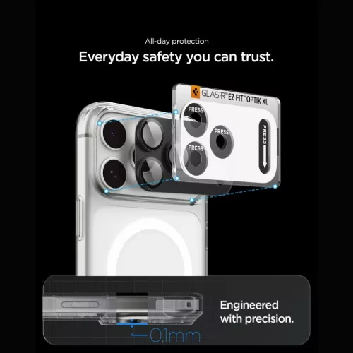 iPhone 18 Pro sötétszürke Spigen Optik Pro XL Glas.tR EZ Fit kamera-8800337251647 6 kép