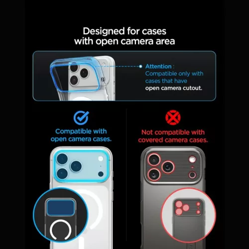 iPhone 18 Pro sötétszürke Spigen Optik Pro XL Glas.tR EZ Fit kamera-8800337251647 8 kép