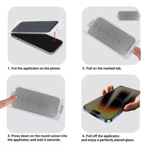  Apple iPhone 17 Pro / 18 Pro fekete Easy-Stick betekintésgátló edz-5900217509028 4 kép