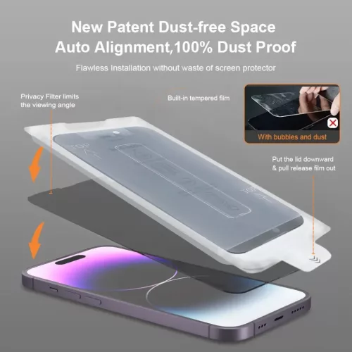  Apple iPhone 17 Pro / 18 Pro fekete Easy-Stick betekintésgátló edz-5900217509028 6 kép