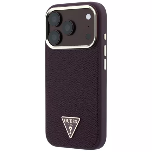Apple iPhone 18 Pro Max / 17 Pro Max burgundi Guess Grained Triangle L-3666339654832 2 kép