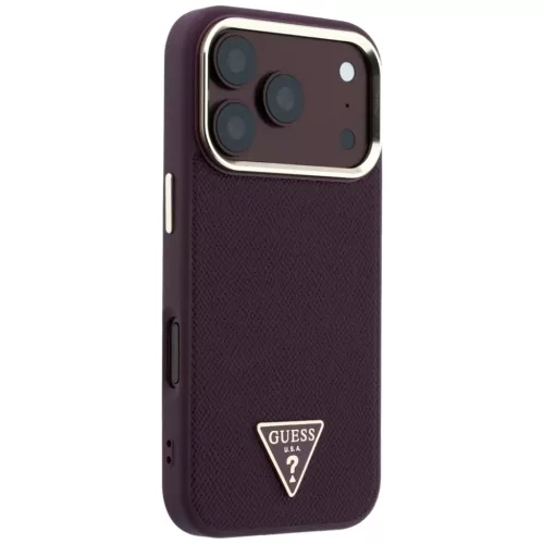 Apple iPhone 18 Pro Max / 17 Pro Max burgundi Guess Grained Triangle L-3666339654832 4 kép