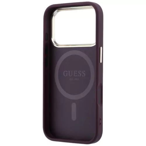 Apple iPhone 18 Pro Max / 17 Pro Max burgundi Guess Grained Triangle L-3666339654832 7 kép
