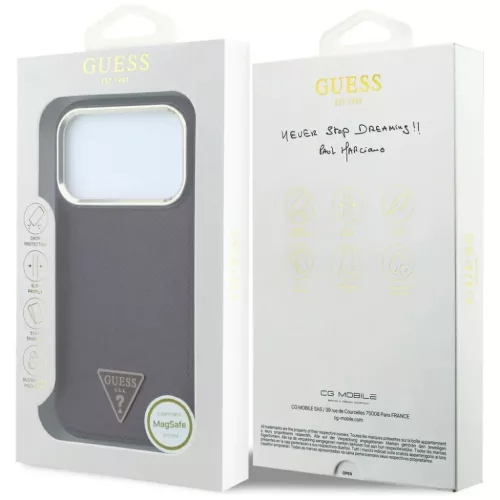 Apple iPhone 18 Pro Max / 17 Pro Max burgundi Guess Grained Triangle L-3666339654832 8 kép