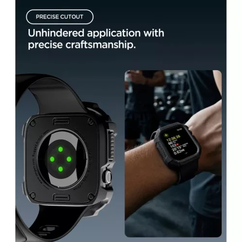  Apple Watch 12 (42 mm) matt fekete Spigen Rugged Armor védőtok-8800337250053 8 kép