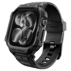    Apple Watch 12 (42 mm) Spigen Rugged Armor Pro tok szíjjal - matt fekete
