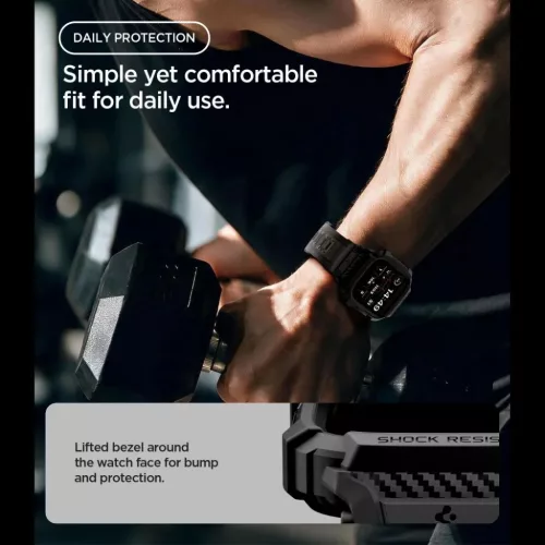  Apple Watch 12 (46 mm) matt fekete Spigen Rugged Armor Pro szíj beé-8800337250220 9 kép