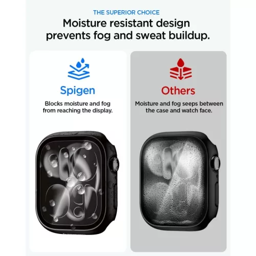 Apple Watch 10 / 11 (42 mm) Black Spigen Thin Fit 360 tok üvegfóliá-8800337245431 5 kép