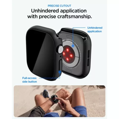 Apple Watch 10 / 11 (42 mm) Black Spigen Thin Fit 360 tok üvegfóliá-8800337245431 7 kép